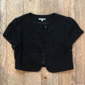 Cropped Jacket with Black & Navy Polka Dots - Brand New, Size M